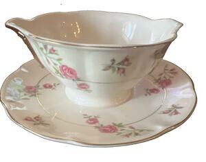 Theodore Haviland Delaware Gravy Boat & Underplate New York US Made EUC Vintage